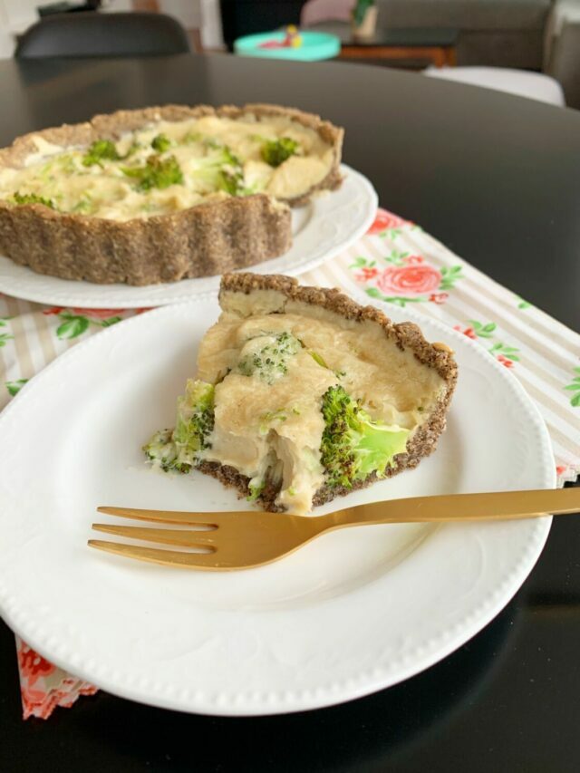 Torta de brócolis sem glúten e lactose