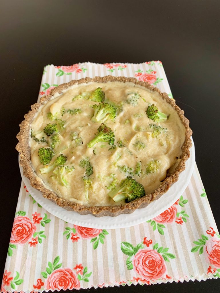 Torta de brócolis sem glúten e lactose